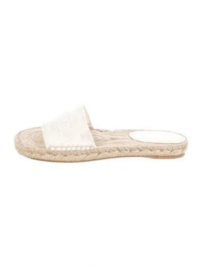 Pre-owned Dior Canvas Whipstitch Trim Espadrilles In Neutral