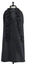 Dior Cape With Removable Ruched Collar In Black