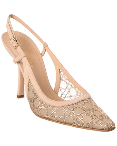 Dior Capture Mesh & Suede Slingback Pump In Sand