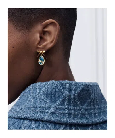 Dior Captured Drop Earrings In White