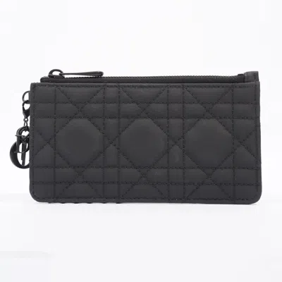 Dior Card Case Holder Leather In Black