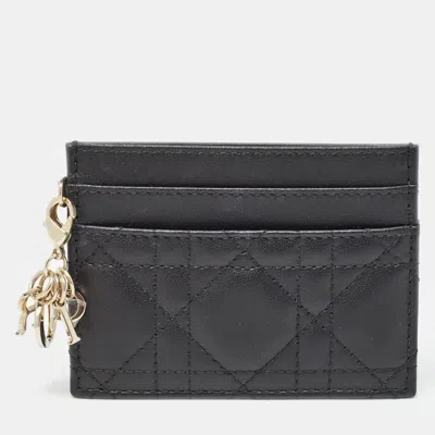 Pre-owned Dior Card Holder In Black