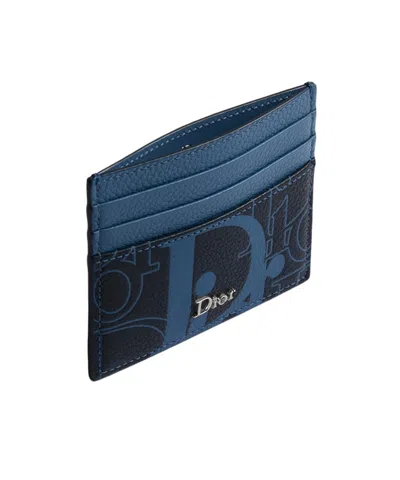 Dior Card Holder In Blue