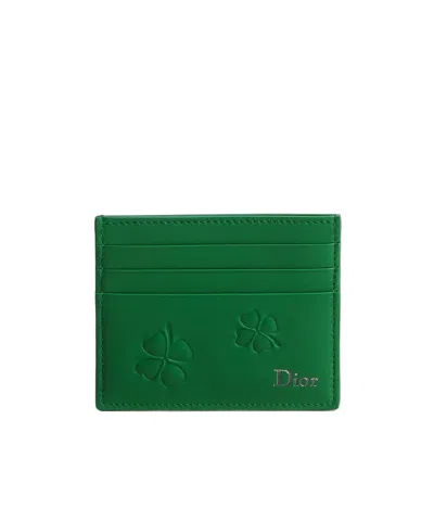 Dior Card Holder In Green