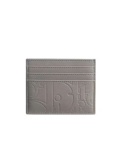 Dior Card Holder In Grey