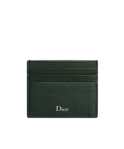 Dior Card Holder In Green