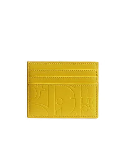 Dior Card Holder In Yellow