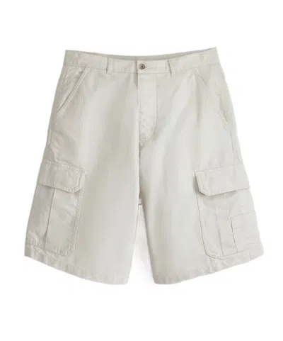 Dior Denim Cargo Shorts Belt Loops Back Pocket In White