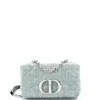 Dior Caro Bag Macrocannage Quilt Linen Small In Green