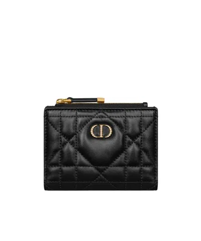 Dior Caro Dahlia Wallet In Black