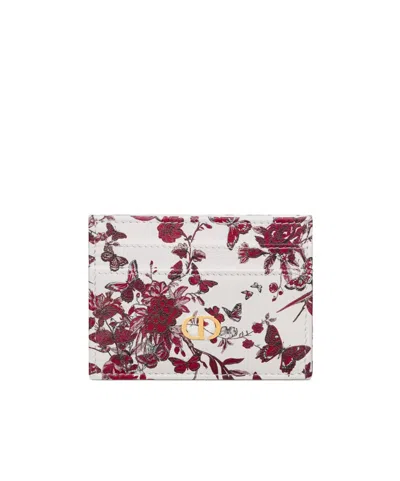 Dior Caro Five-grid Card Clip In White