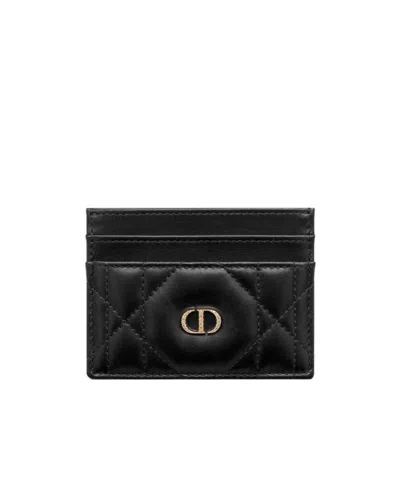 Dior Caro Freesia Card Holder In Black