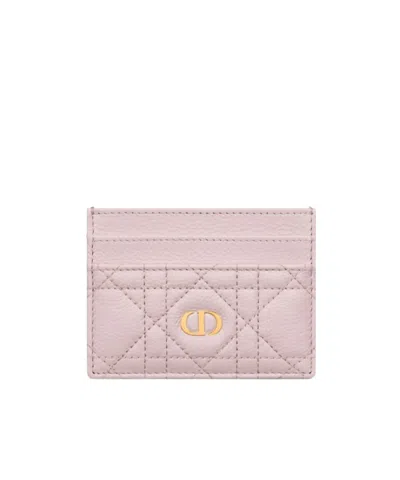 Dior Caro Freesia Card Holder In Pink