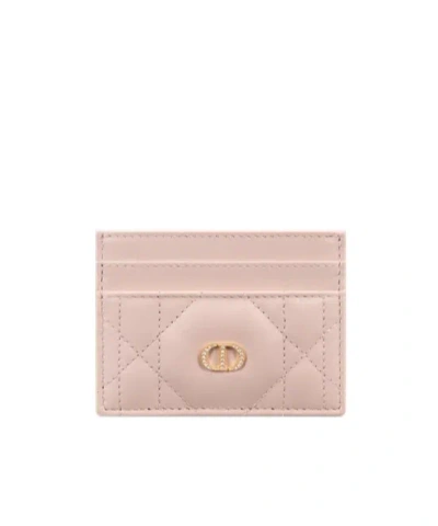 Dior Caro Freesia Card Holder In Pink