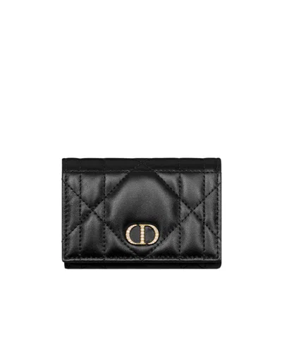 Dior Caro Glycine Wallet In Black