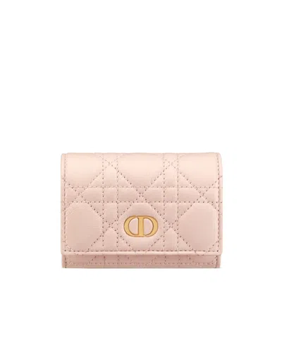 Dior Caro Glycine Wallet In Nude