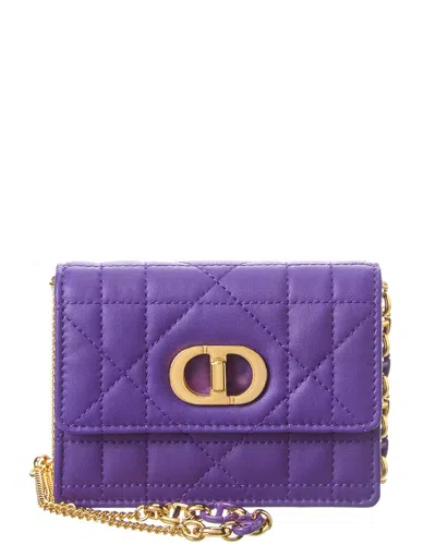 Dior Caro Leather Mini Bag In Purple