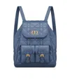 Dior Caro Medium Backpack In Blue