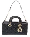 Dior Caro Medium Leather Tote In Black