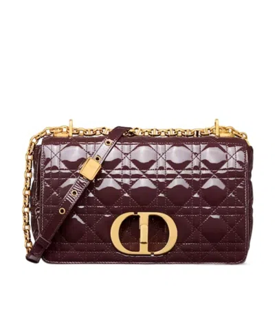 Dior Caro Medium Shoulder Bag In Red
