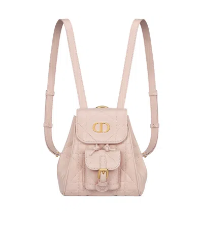 Dior Caro Miniature Backpack In Pale Pink