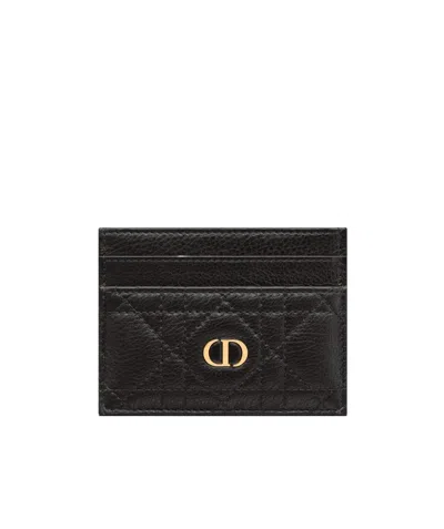 Dior Caro Multi-slot Card Holder In Black