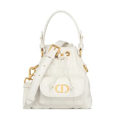 Dior Caro Nano Bucket Bag In Latte