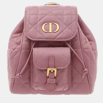 Pre-owned Dior Caro Small Pink Macro Cannage Lambskin Backpack Bag