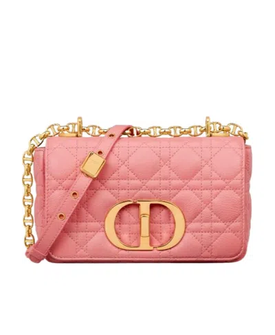 Dior Caro Small Shoulder Bag In Pink