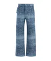 Dior Carpenter Style Jeans With Leather Jacron In Blue