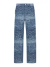Dior Carpenter Style Jeans With Leather Jacron In Blue