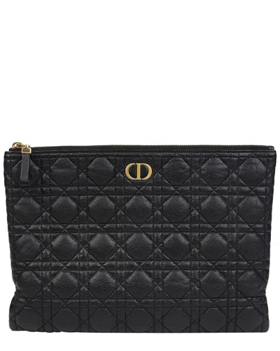 Dior Carro Large Daily Pouch (authentic Pre-loved) In Black