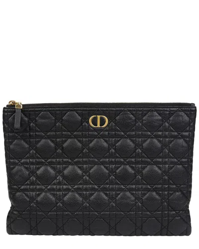 Dior Carro Large Daily Pouch (authentic Pre-loved) In Black