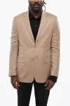 Dior Cashmere And Silk Center Vent Notch Lapel 2-button Blazer In Brown