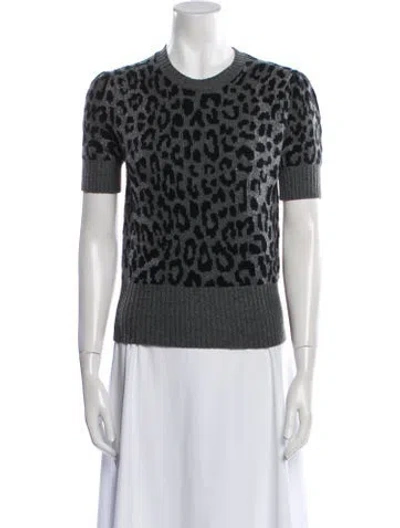 Pre-owned Dior Cashmere Animal Print Sweater In Black
