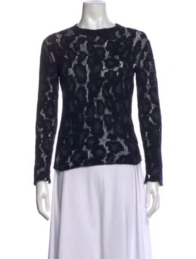 Pre-owned Dior Cashmere Animal Print Sweater In Blue