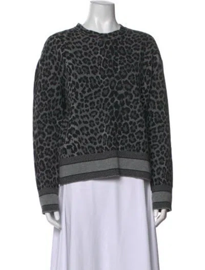 Pre-owned Dior Cashmere Animal Print Sweater In Grey
