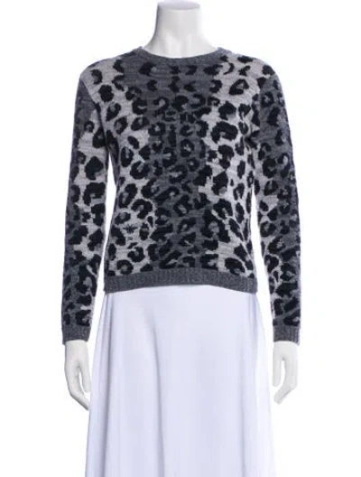 Pre-owned Dior Cashmere Animal Print Sweater In White