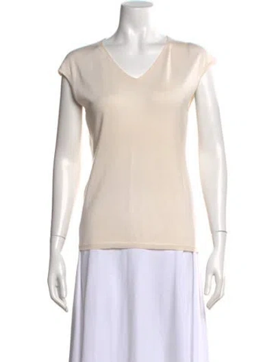 Pre-owned Dior Cashmere Bateau Neckline Top In Neutral