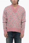 Dior Cashmere Blend Diamond V Neck Sweater