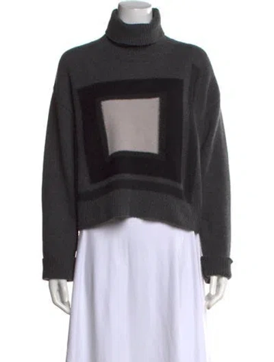 Pre-owned Dior Cashmere Colorblock Pattern Sweater In Grey