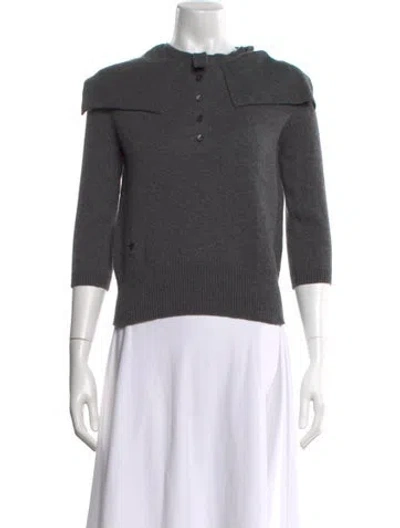 Pre-owned Dior Cashmere Crew Neck Sweater In Grey