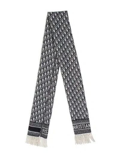 Pre-owned Dior Cashmere Issimo Pattern Scarf In Blue