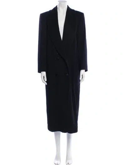 Pre-owned Dior Cashmere Faux Fur Coat In Blue