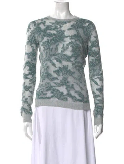 Pre-owned Dior Cashmere Floral Print Sweater In Gray
