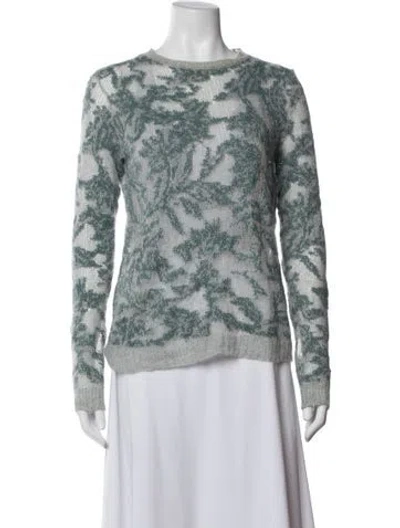Pre-owned Dior Cashmere Floral Print Sweater In Green