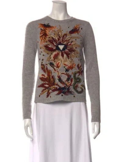 Pre-owned Dior Cashmere Floral Print Sweater In Multicolor