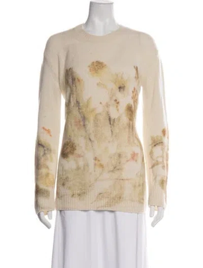 Pre-owned Dior Cashmere Floral Print Sweater In Neutrals