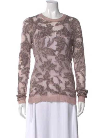 Pre-owned Dior Cashmere Floral Print Sweater In Purple