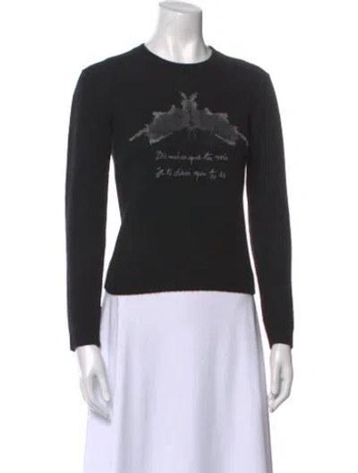 Pre-owned Dior Cashmere Graphic Print Sweater In Black